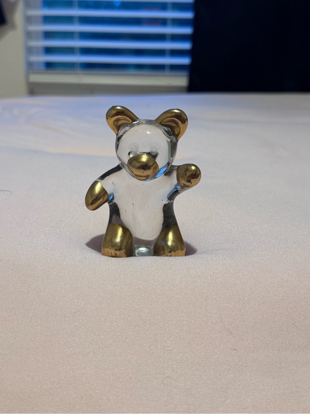 Glass and Gold Accent Bear Figurine!!